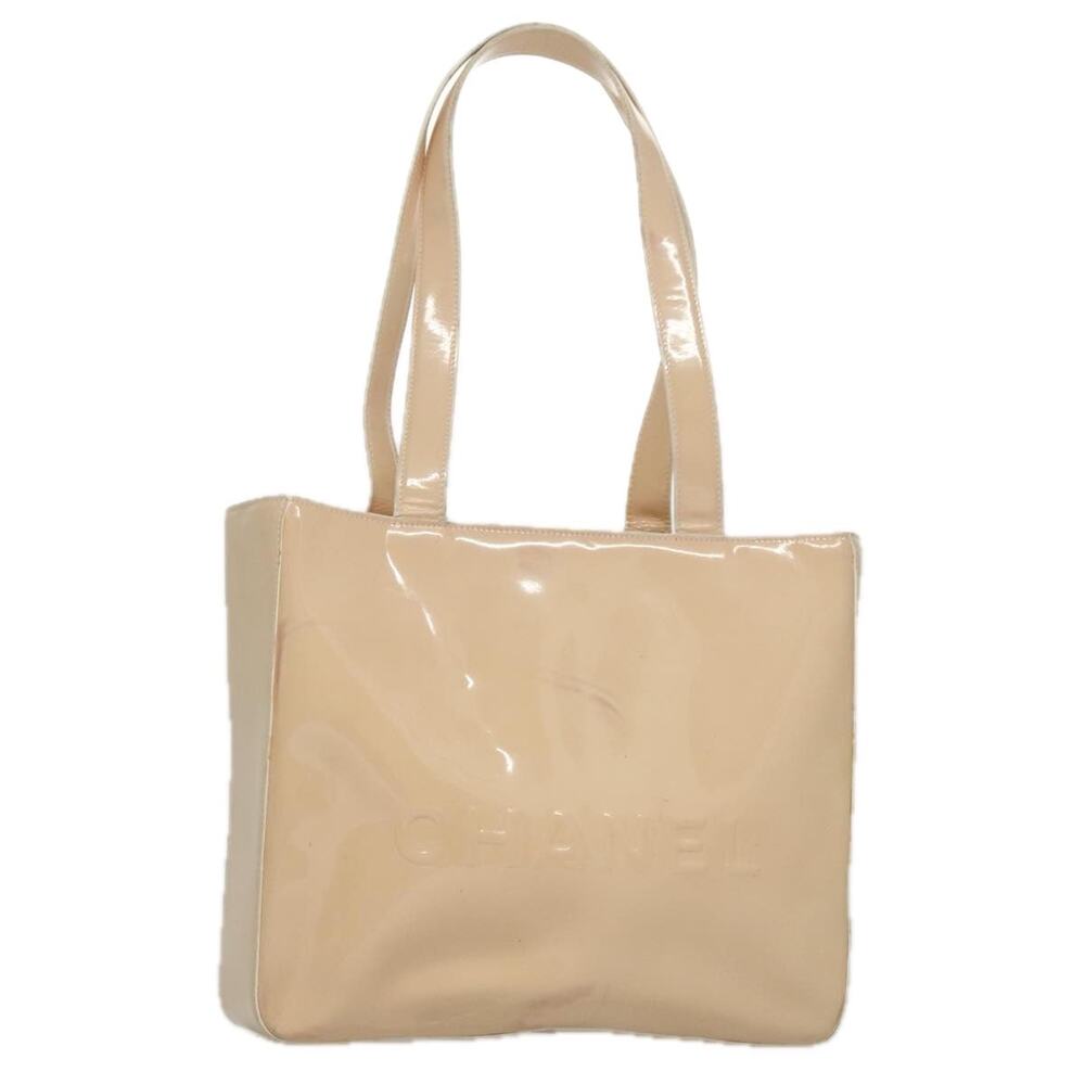 Chanel Tote Bag Enamel Beige Gold CC